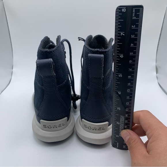 NWOB Sorel Kids Explorer Cozy toddler blue & grey snow boots size 9 NEW - Picture 5 of 9